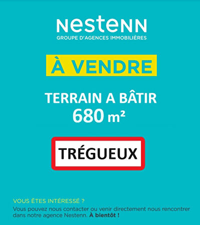 Terrain a batir de 680 m2 a Tregueux, hors lotissement, a 2km du bourg !