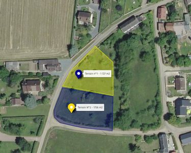 2 terrains à bâtir de 1 750 m2 env. St Péraville (15 min de Nevers)