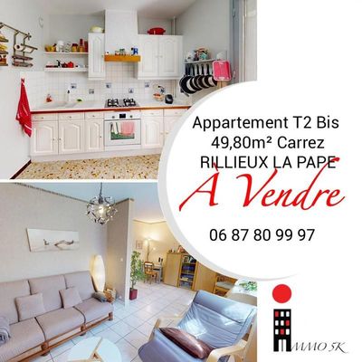 Vends T2 - 49.8m² - Rillieux-la-Pape 69140