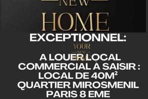 SAISISSEZ CETTE OPPORTUNITÉ UNIQUE ! Local commercial 40 M2 à 