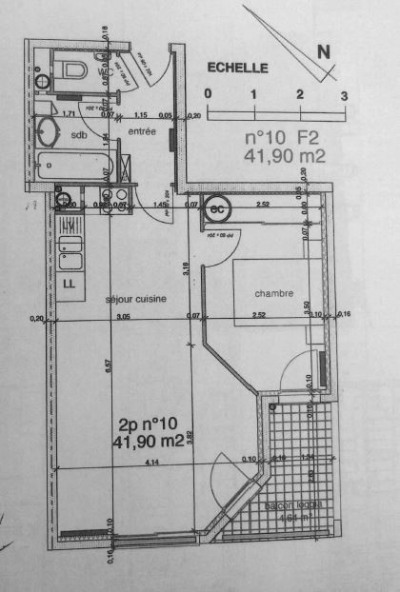 Appartement 2 pièces 42 m²