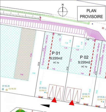 Terrain Vente Saint-Aubin-d'Aubigné  277m² 68050€