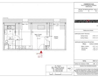 Appartement 2 pièces 39 m²