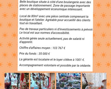 Vente fonds de commerce fleurs