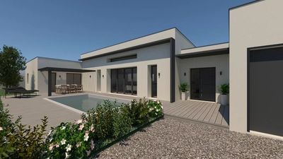 PONT-EVEQUE, Villa contemporaine T6 plain-pied de 147 m² avec ja