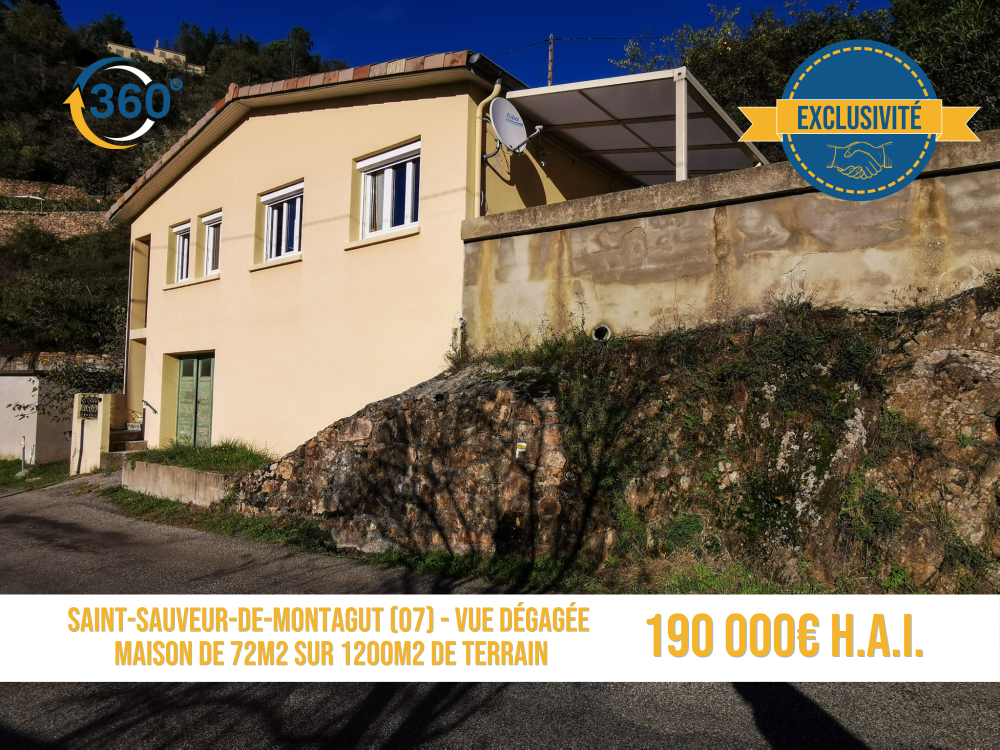 Maison individuelle de 72m2 sur 1200m2 de terrain