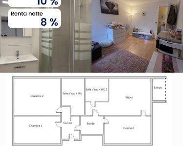 BEL APPARTEMENT LOUE IDEAL INVESTISSEUR A 40KM PARIS Rentabilité 10%