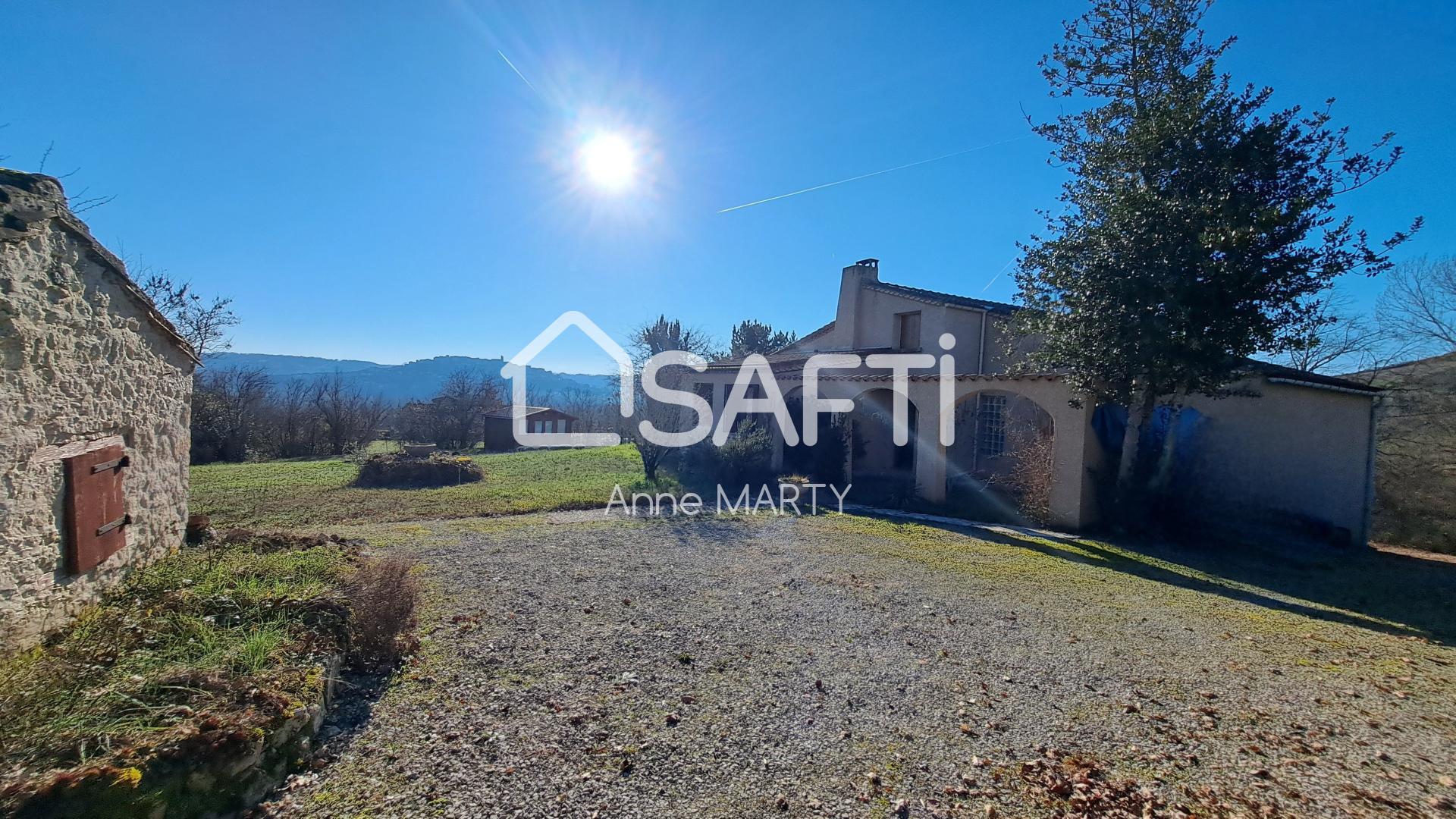 Belle villa avec vue imprenable sur la cité de Cordes sur ciel