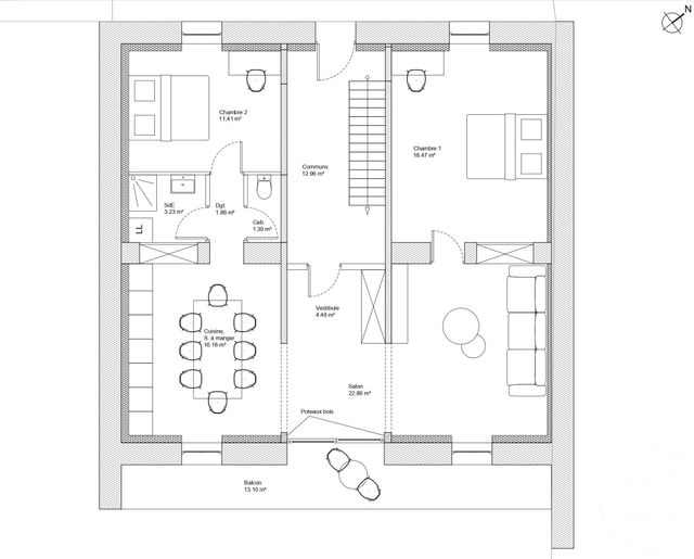 Appartement 2 pièces 80 m² 