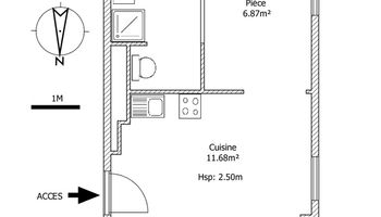 Appartement Location Villeneuve-d'Ascq 1p 24m² 373€