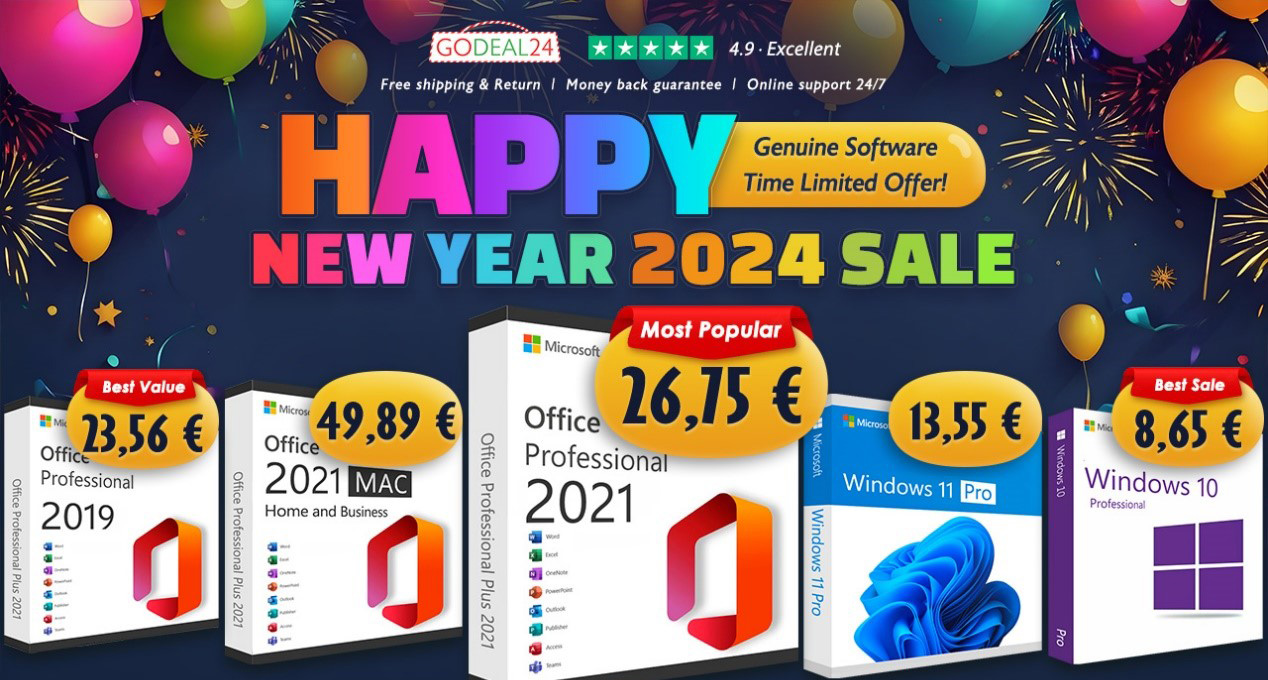 Získejte doživotní sadu Microsoft Office 2021 Pro Suite za 26,75 € v rámci novoroční akce Godeal24