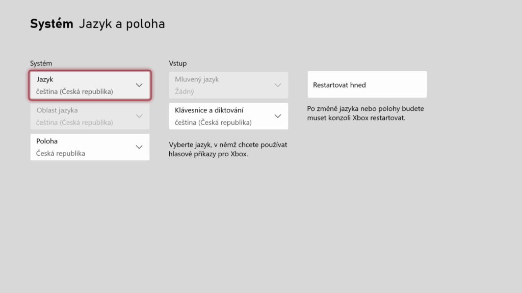 Konzole Xbox dnes dostaly české a slovenské rozhraní