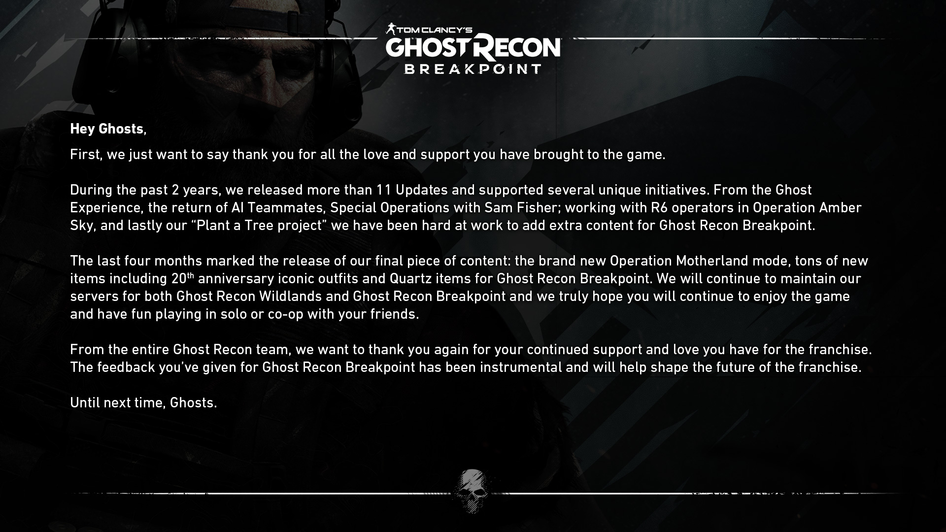 Ghost Recon Breakpoint už nedostane další obsah