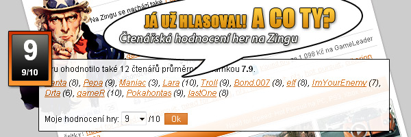 Na Zing přichází čtenářské hodnocení her