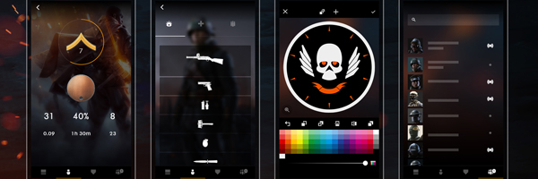 Sledování statistik nebo úprava výstroje a výzbroje v aplikaci Battlefieldu 1