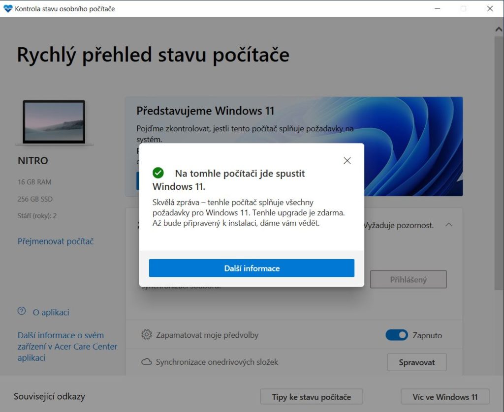 Vyzkoušejte, zda vaše PC zvládne Windows 11