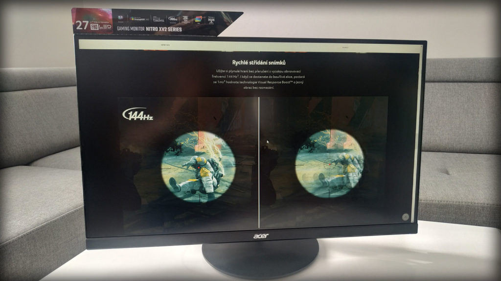 Herní IPS monitor se 144Hz a 1ms odezvou takový je Acer Nitro XV272