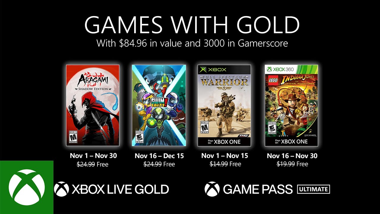 Games with Gold na listopad