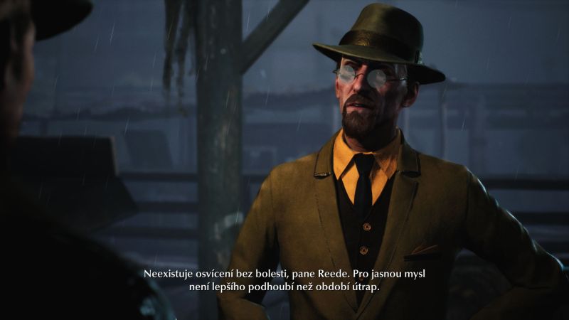 Ukázka z češtiny hororové detektivky The Sinking City