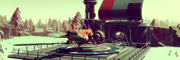 Přistání na zasněžené planetě a její průzkum z No Man's Sky