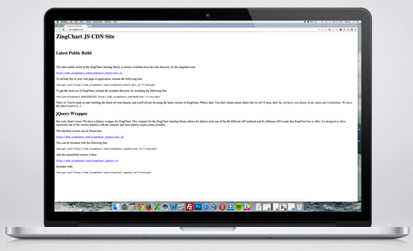 CDN to access ZingChart jQuery charts