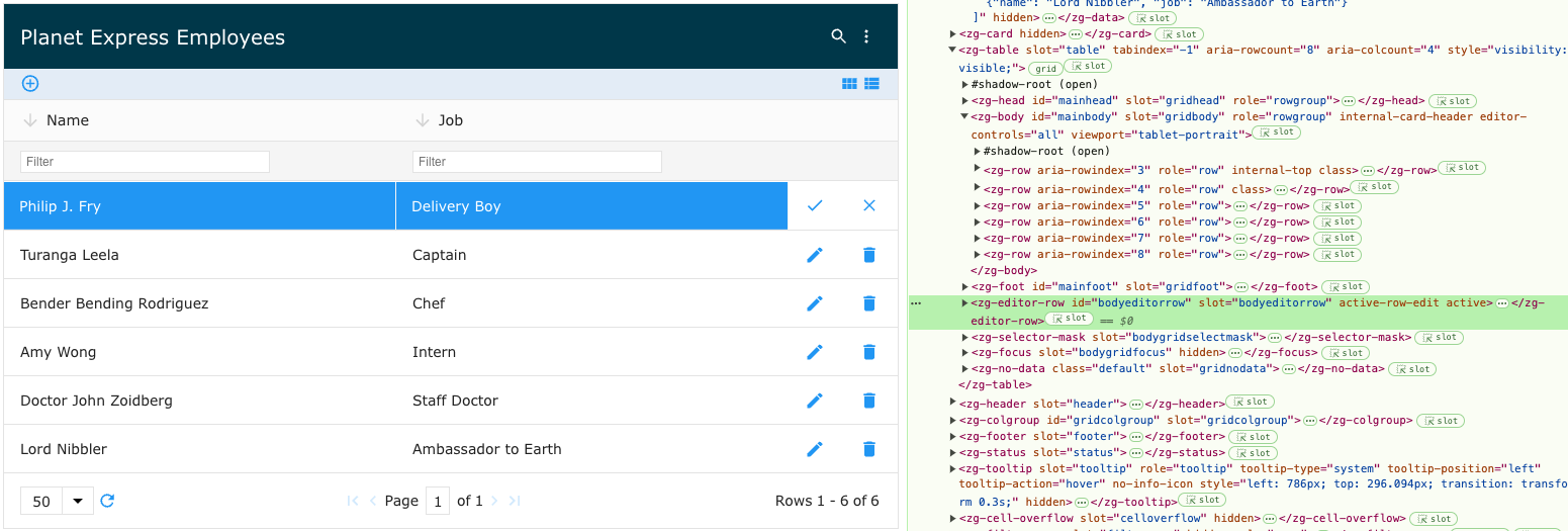 Image of the DOM relationship for the zg-editor web component tag