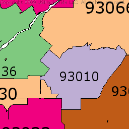 Ventura Zip Code Map Map Vector