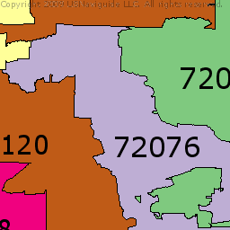 North Little Rock Zip Code Map | Time Zones Map