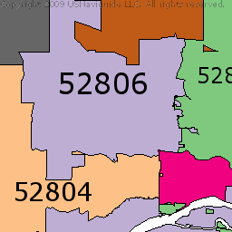 Davenport Iowa Zip Code Map – Map Vector