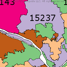 Pittsburgh Area Zip Code Map - Time Zones Map