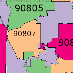 Zip Code Map Long Beach - Tourist Map Of English