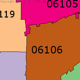 West Hartford Zip Code Map   3048 