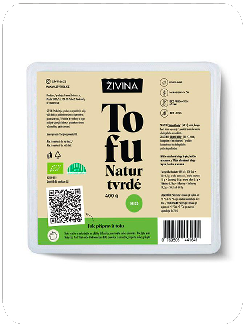 ŽIVINA Tofu Natur Bio - tvrdé 400 g