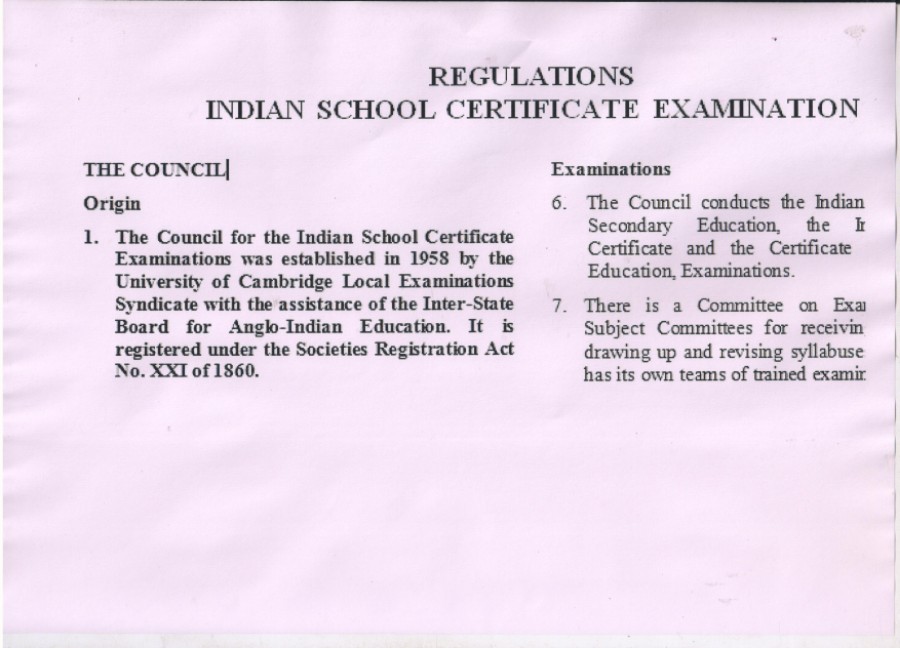 ICSE Regulations