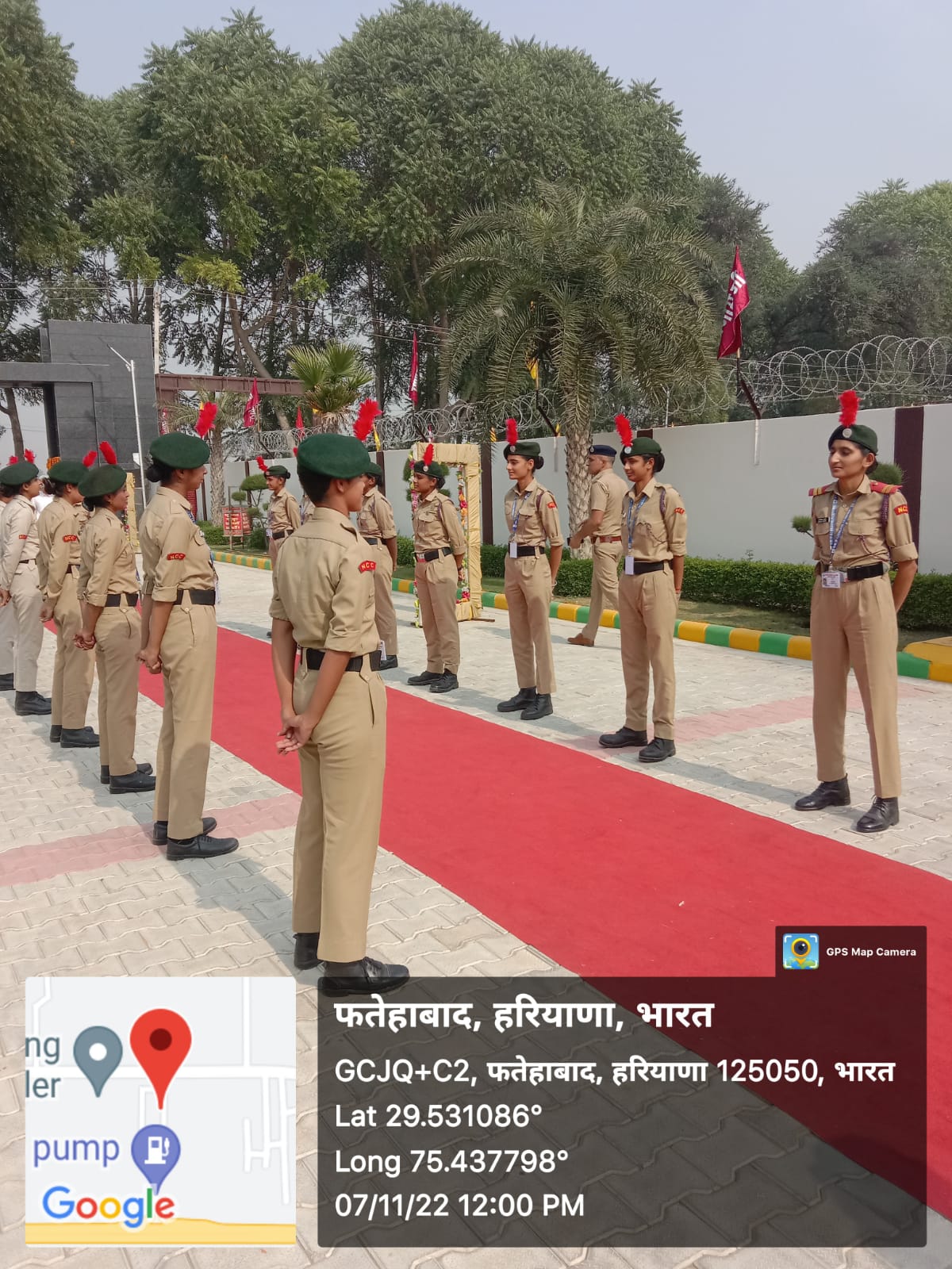 NCC Girls Cadets Visited Ashram at Hanspur