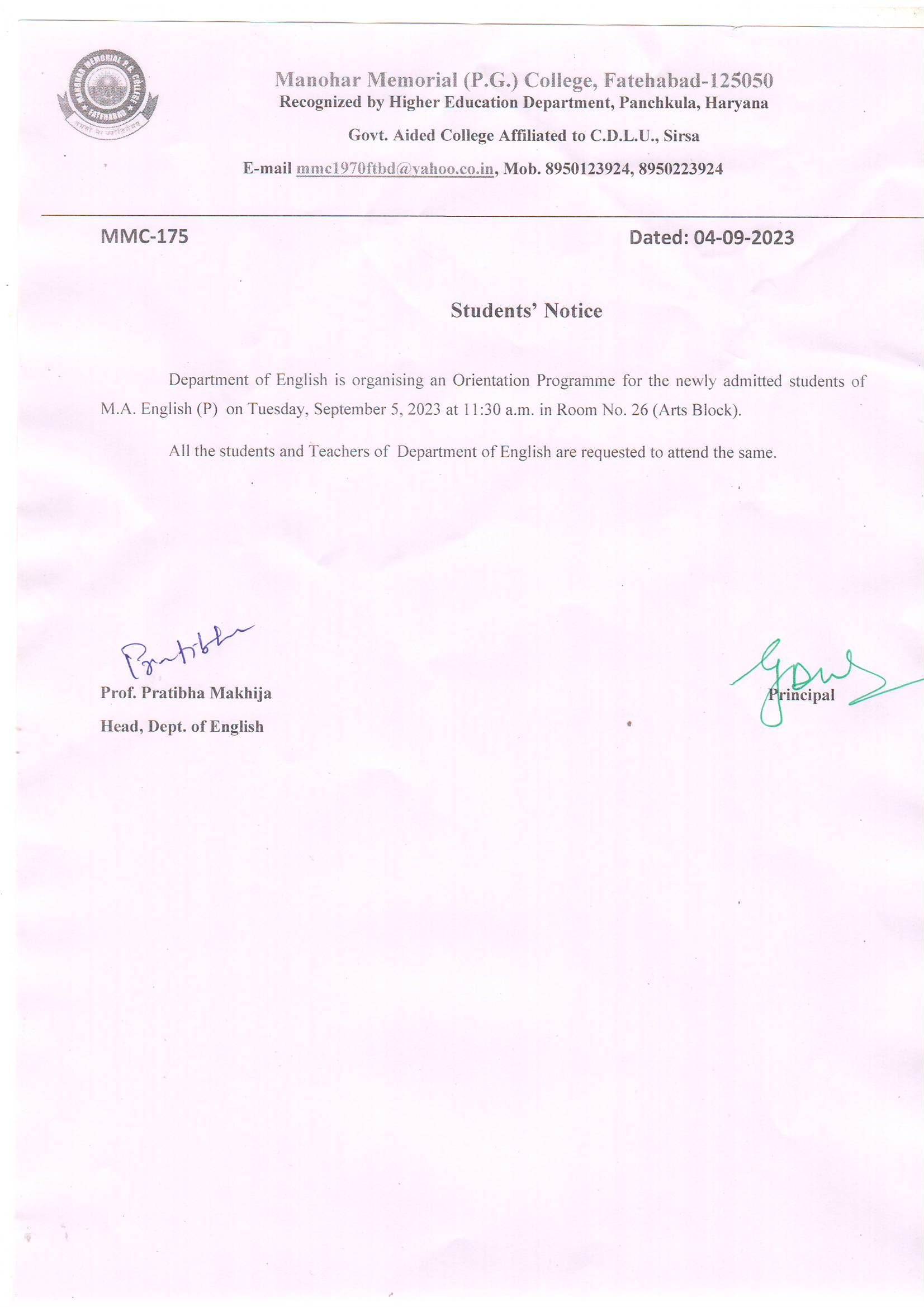 Notice