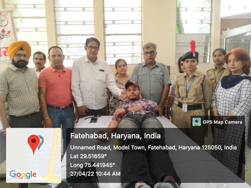 Blood Donation Camp Collaboration with District Red Cross Society, Fatehabad