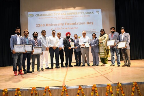 M.M. College got appreciation award on the celebration of University Foundation Day 2024 at C.D.L.U., Sirsa