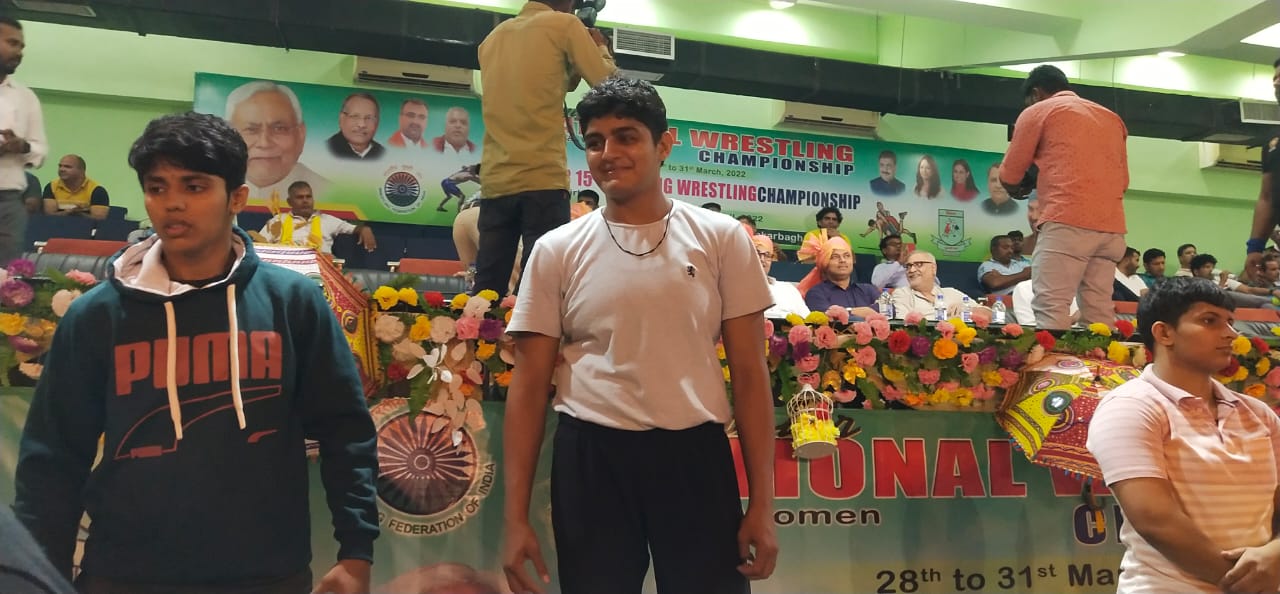 College Student Arju Clinched Gold at National Junior Championship Wrestling Women Held in Patna.