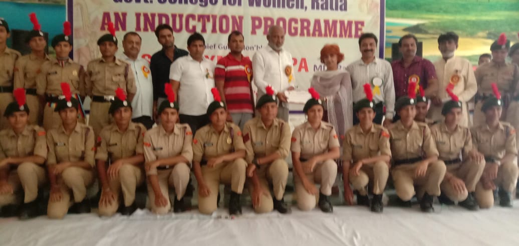 NCC Girld Cadets Honoured in An Inducation Programme at GCW, Ratia