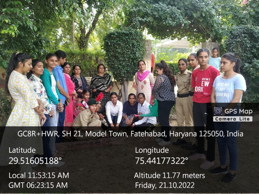 Tree Plantation by NCC Girls Cadets at Manohar Memorial College of Education, Fatehabad