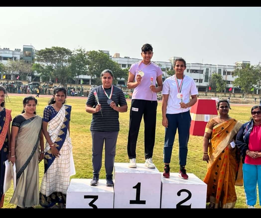 College Std. Jyoti Rani, B.A. II, Won Gold Medal in Javelin Throw Women Final in 82nd All India Inter-University Athletics Championships (M & W) 2022-23 held at Tamil Nadu Physical Education and Sports University, Chennai.