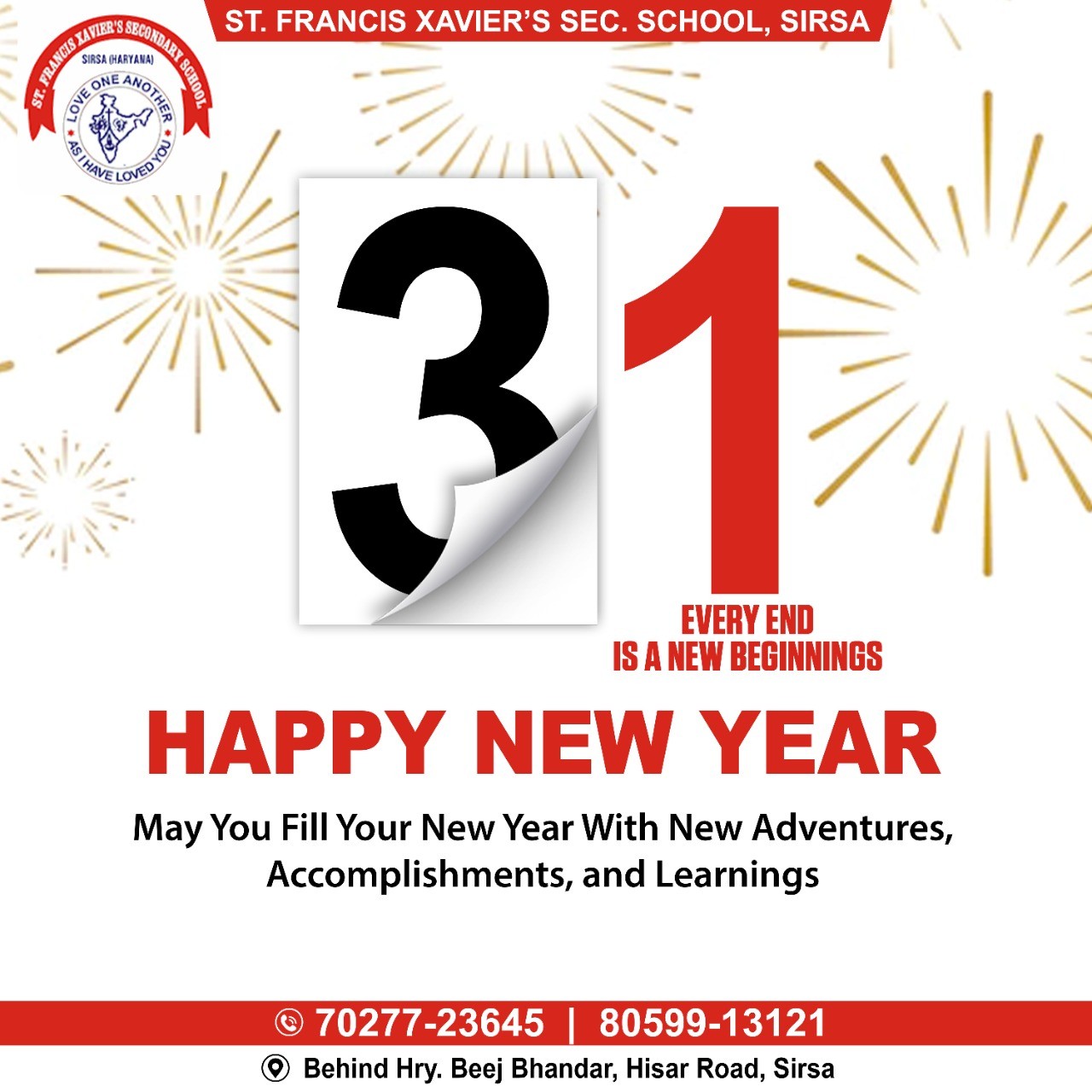 Wishing The Whole St. Francis Francis Family A Happy New Year 