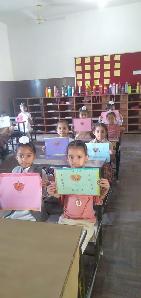 Diwali card making activity in Nursery ,LKG and UKG