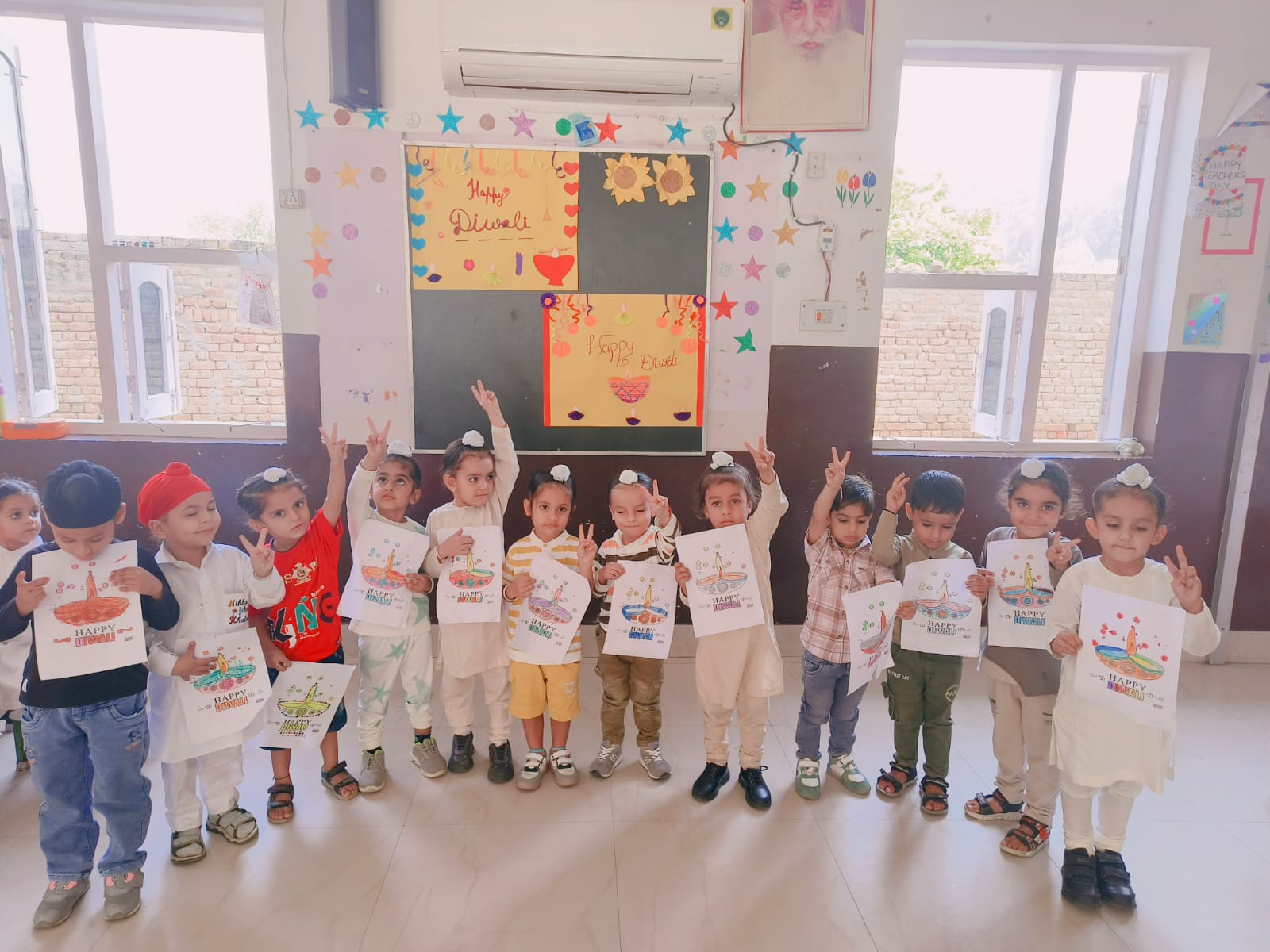 DIYA COLOURING DONE BY NURSERY KIDS