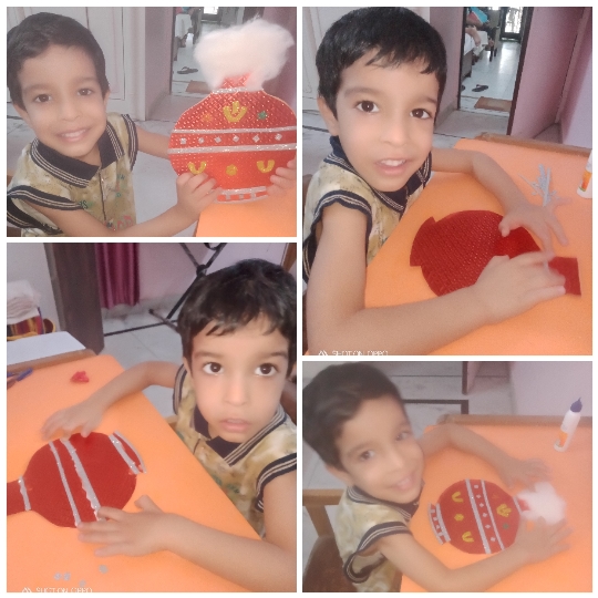 Janmashtami Craft-Creative Matki(By Nur and Lkg)