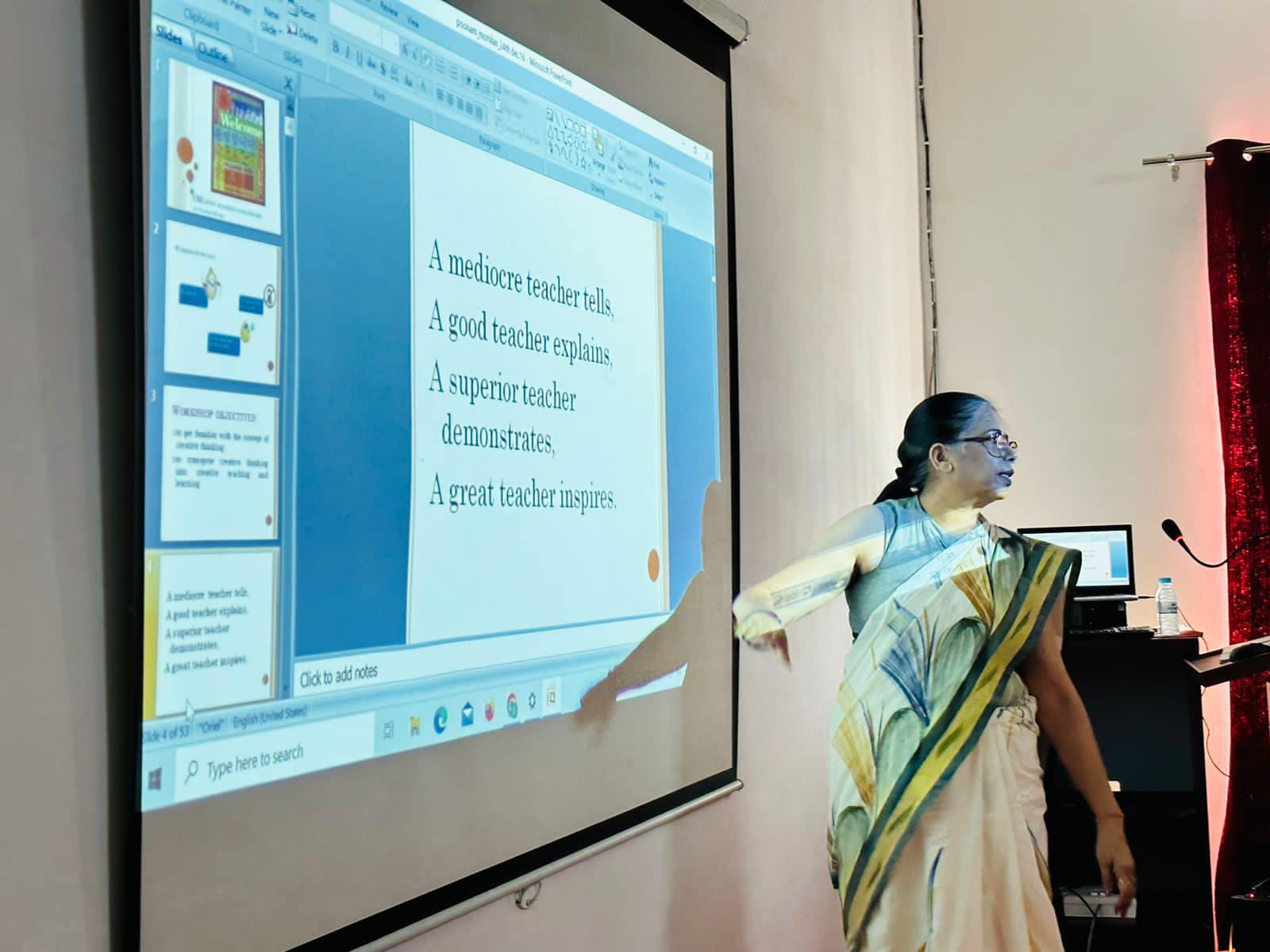 Workshop on *'Creativity in Classroom’*by Dr. Poonam Monga.