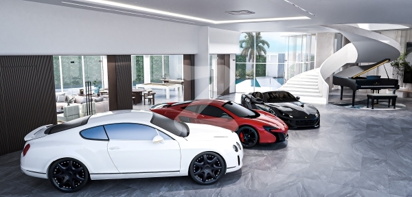 facilities (render) ที่จอดรถหรูภายในบ้าน (Infinity Garage)