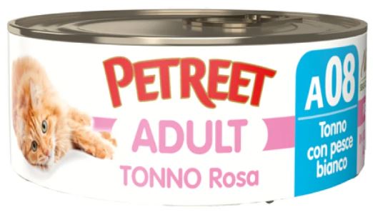 PETREET A08 TONNO ROSA PESCE BIANCO 70G