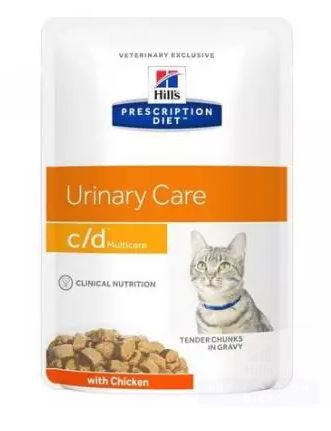 HILLS C/D CHICKEN POUCHES X 12PCS